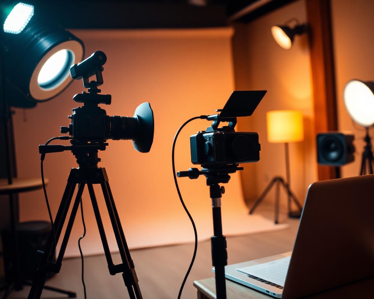 Professional recording content in a modern studio